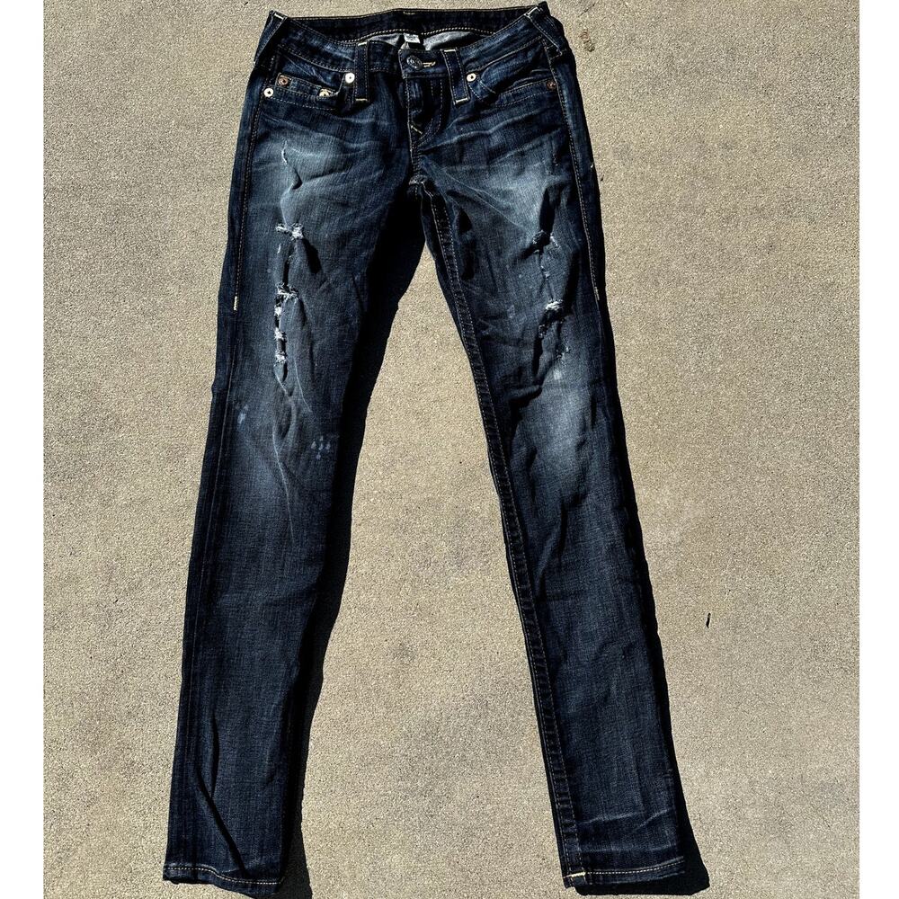 True Religion Women’s Jeans Size 26 World Tour Skinny Low Distressed